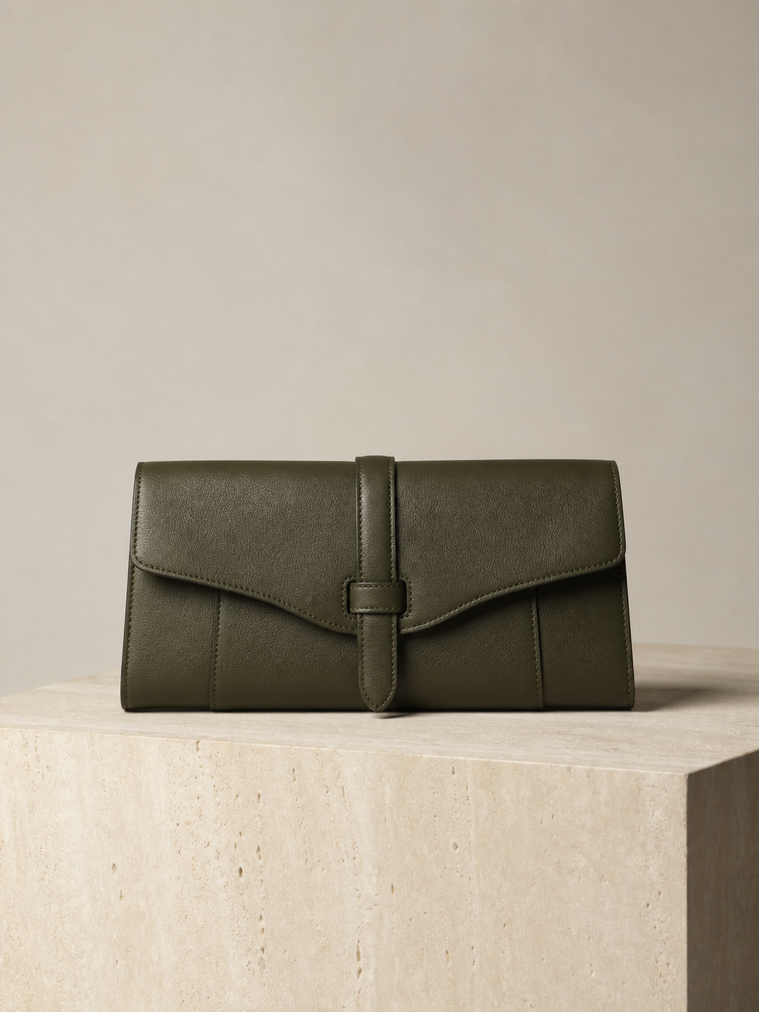 Structured Leather Clutch
